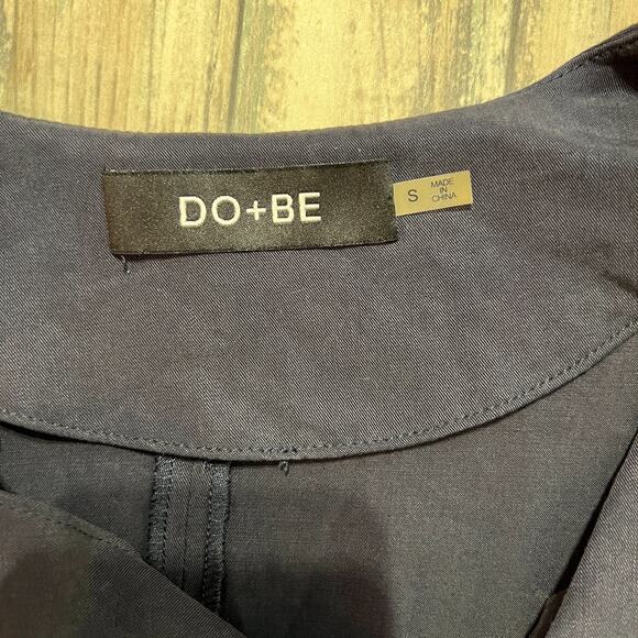 Do + Be Womens Blue Tencel Tie Front Blouse Sz S Lagenlook Minimalist - Picture 4 of 8